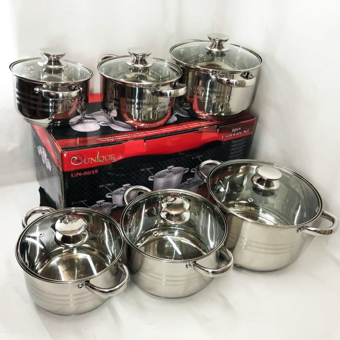 Набір каструль для електронної плити UNIQUE, Набір каструль з антипригарним покриттям OQ-55