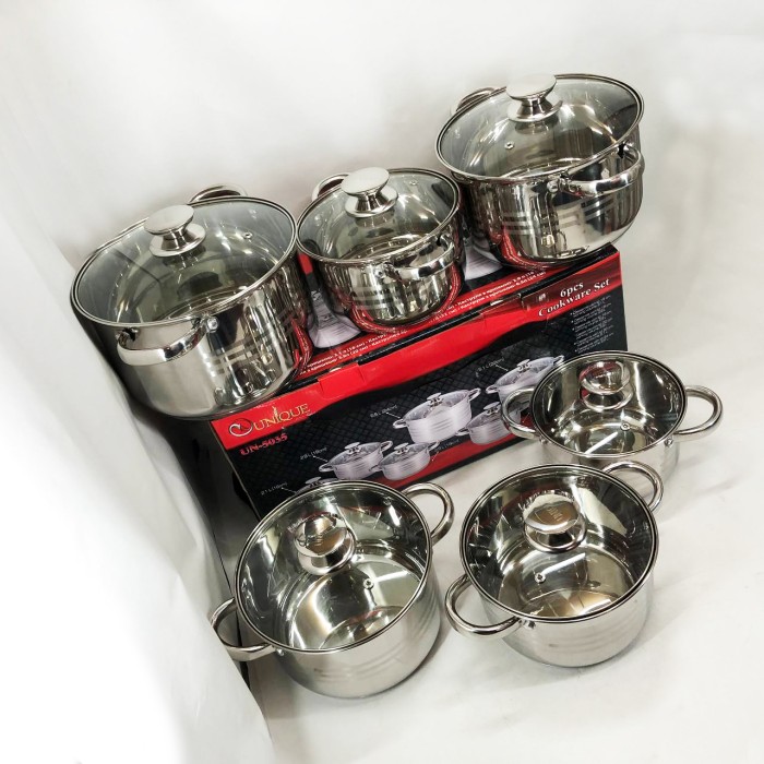 Набір каструль для електронної плити UNIQUE, Набір каструль з антипригарним покриттям OQ-55