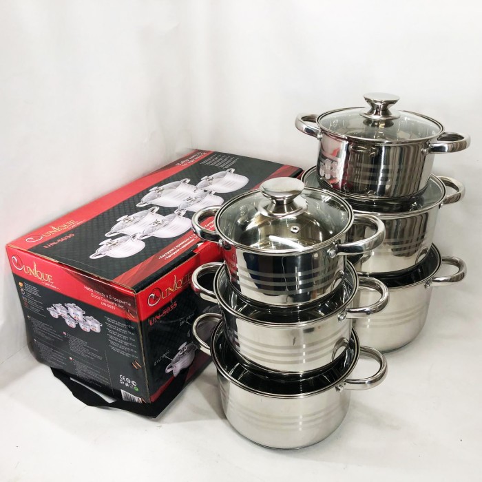 Набір посуду для електричних плит UNIQUE UN-5035, Набір високих каструль каструль-сотейників PK-91