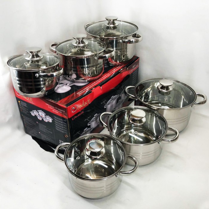 Набір посуду для електричних плит UNIQUE UN-5035, Набір високих каструль каструль-сотейників PK-91