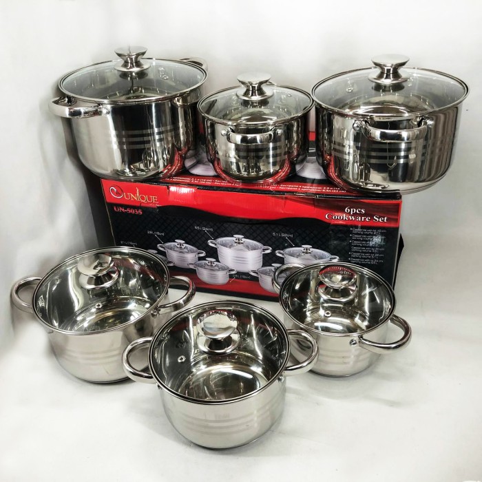 Набір посуду для електричних плит UNIQUE UN-5035, Набір високих каструль каструль-сотейників PK-91