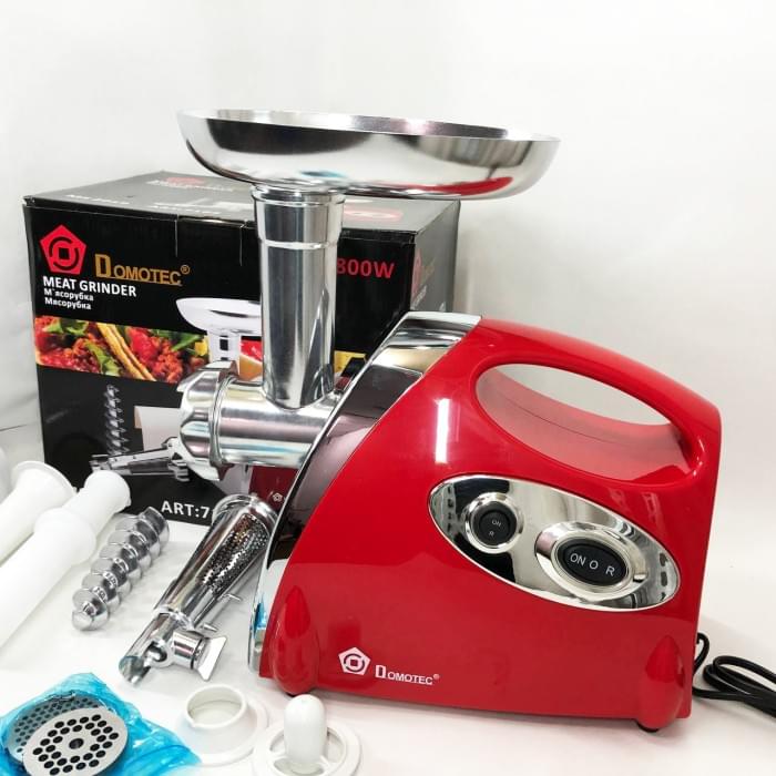 Електрична м'ясорубка з насадками Domotec MS-2019 2400 Вт, Бытовая мясорубка DJ-604 с насадками