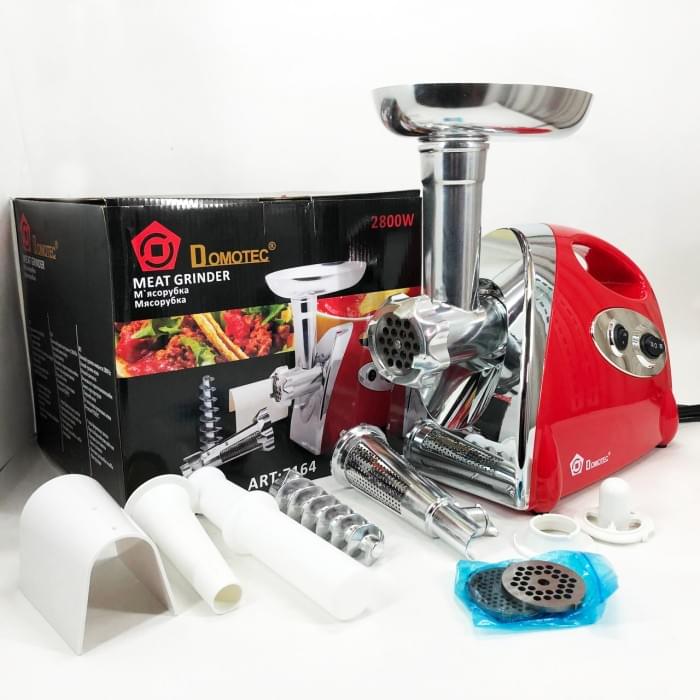 Електрична м'ясорубка з насадками Domotec MS-2019 2400 Вт, Бытовая мясорубка DJ-604 с насадками