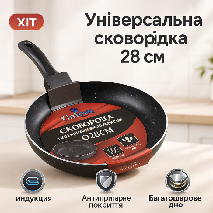 Сковорода для газової плити UNIQUE, Сковорода для приготування на плиті гриль зручна PQ-55