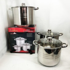 Модні набори посуду Unique, Набір каструль для електронної плити, Набір каструль з жаростійкою кришкою GY-46