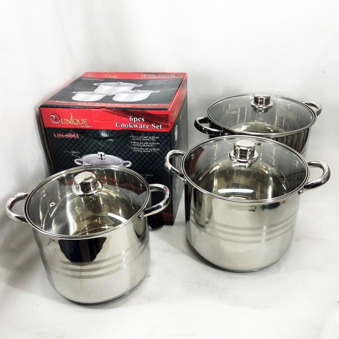 Модні набори посуду Unique, Набір каструль для електронної плити, Набір каструль з жаростійкою кришкою GY-46