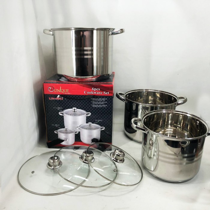 Модні набори посуду Unique, Набір каструль для електронної плити, Набір каструль з жаростійкою кришкою GY-46