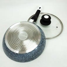 Емальована сковорода для смаження на грилі UNIQUE, Глибока сковорода для індукційної плити WL-55