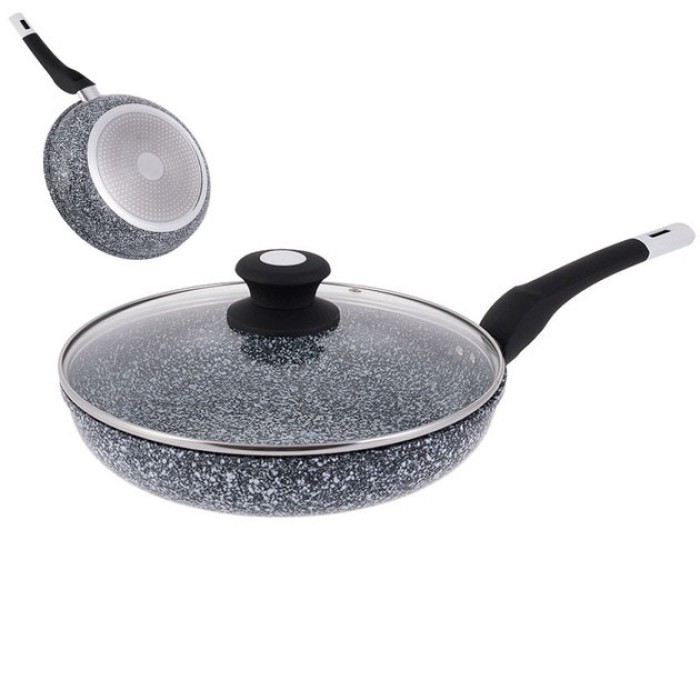 Емальована сковорода для смаження на грилі UNIQUE, Глибока сковорода для індукційної плити WL-55