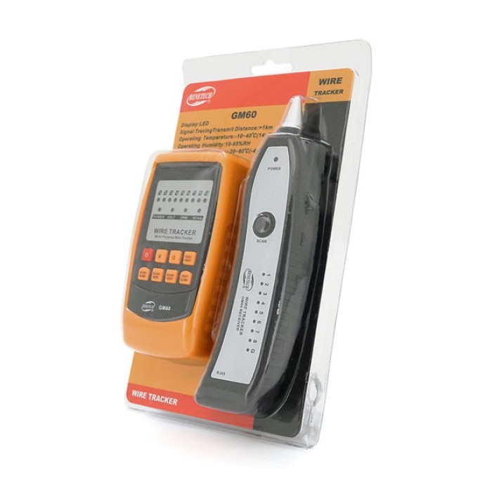 Кабельний LAN тестер трасошукач Веnеtесh GМ 6О з роз'ємами RJ-11 і RJ-45 шукач дротів індикатор проводки WC-45