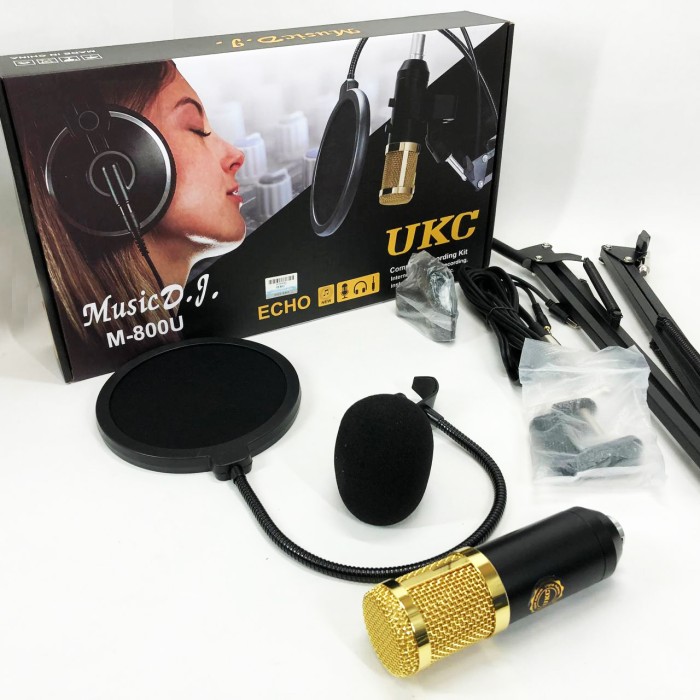 Мікрофон Студійний конденсаторний Music DJ. M-800U зі стійким та вітрозахистом XG-92