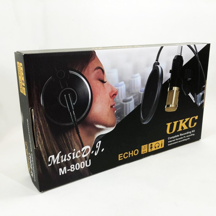 Мікрофон Студійний конденсаторний Music DJ. M-800U зі стійким та вітрозахистом XG-92