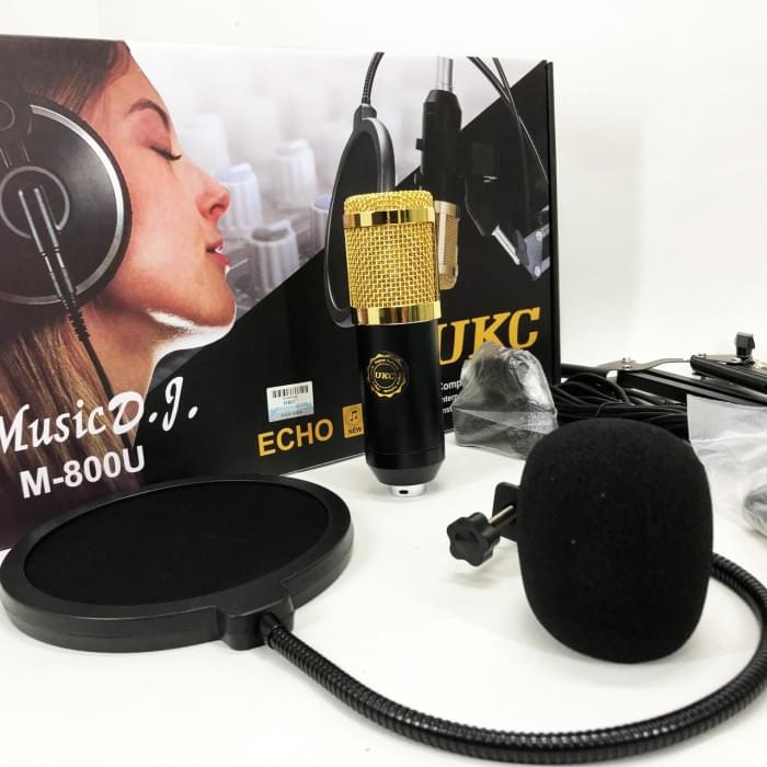 Мікрофон Студійний конденсаторний Music DJ. M-800U зі стійким CT-754 та вітрозахистом
