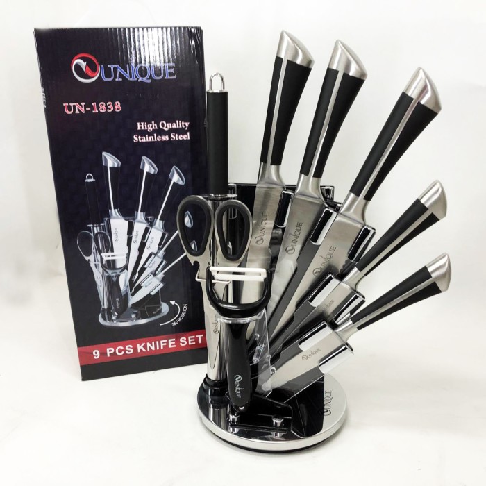 Професійні ножі для домашньої кухні UNIQUE UN-1838, Професійний кухонний набір ножів QM-60