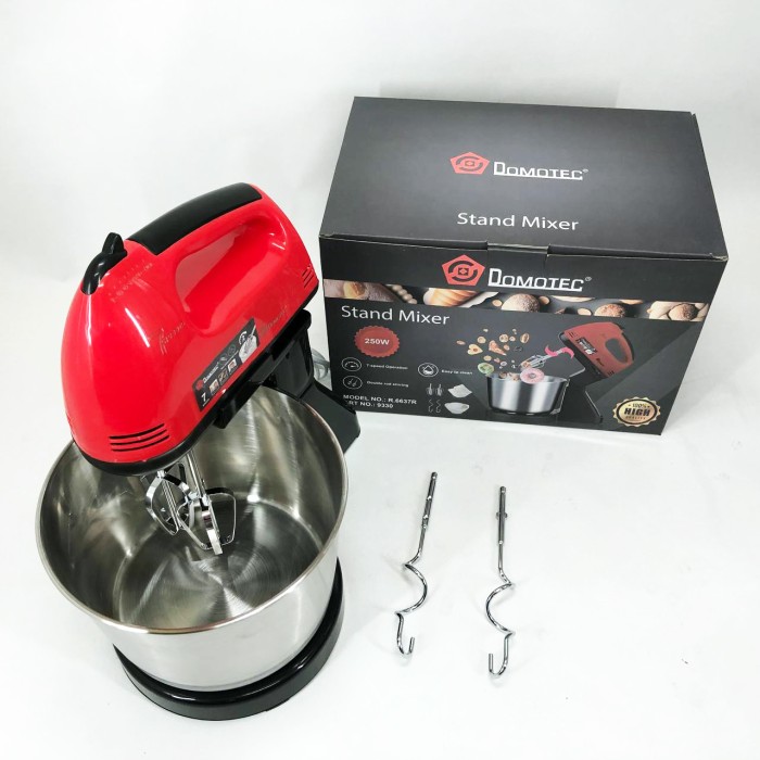 Міксер для приготування тортів і кремів Domotec R6637R 2 л 250 W, Ручний міксер для приготування їжі DI-75