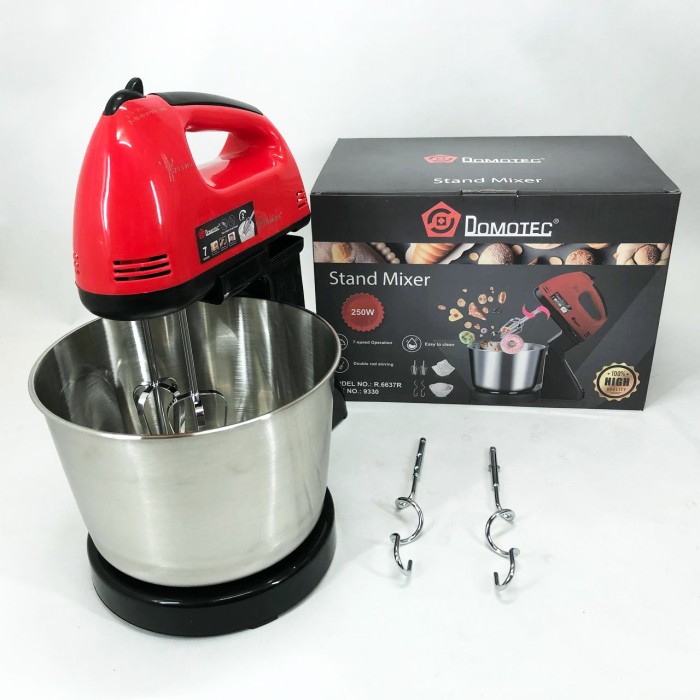 Міксер для приготування тортів і кремів Domotec R6637R 2 л 250 W, Ручний міксер для приготування їжі DI-75