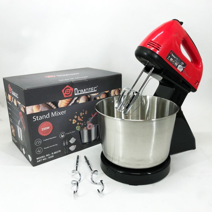 Міксер для приготування тортів і кремів Domotec R6637R 2 л 250 W, Ручний міксер для приготування їжі DI-75