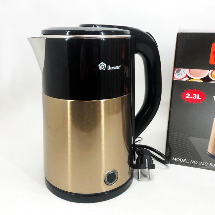Електрочайник чайник 2.3 л із нержавіючої сталі Domotec MS-5029. Колір: жовтий