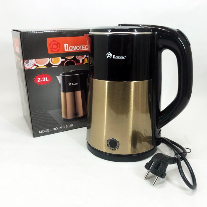 Електрочайник чайник 2.3 л із нержавіючої сталі Domotec MS-5029. Колір: жовтий