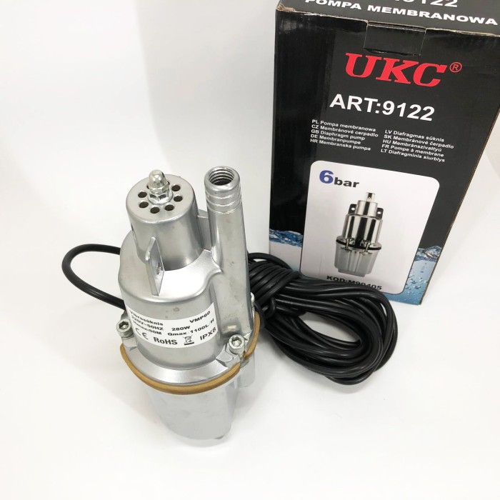 Насос вібраційний 0.25кВт, H 75м, Q 18л/хв, 100мм, 10м кабелю, верхній забір PG-28