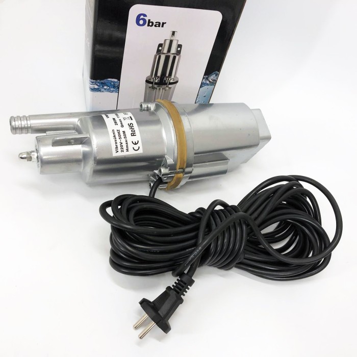 Насос вібраційний 0.25кВт, H 75м, Q 18л/хв, 100мм, 10м кабелю, верхній забір PG-28