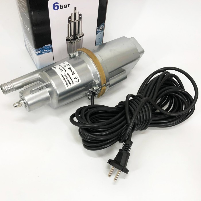 Насос вібраційний 0.25кВт, H 75м, Q 18л/хв, 100мм, 10м кабелю, верхній забір QM-71