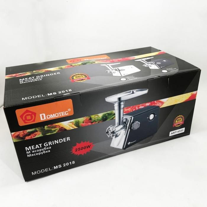 Мощная компактная мясорубка Domotec MS-2018 2500 Вт, М'ясорубка-соковижималка, BF-326 М'ясорубки надійні