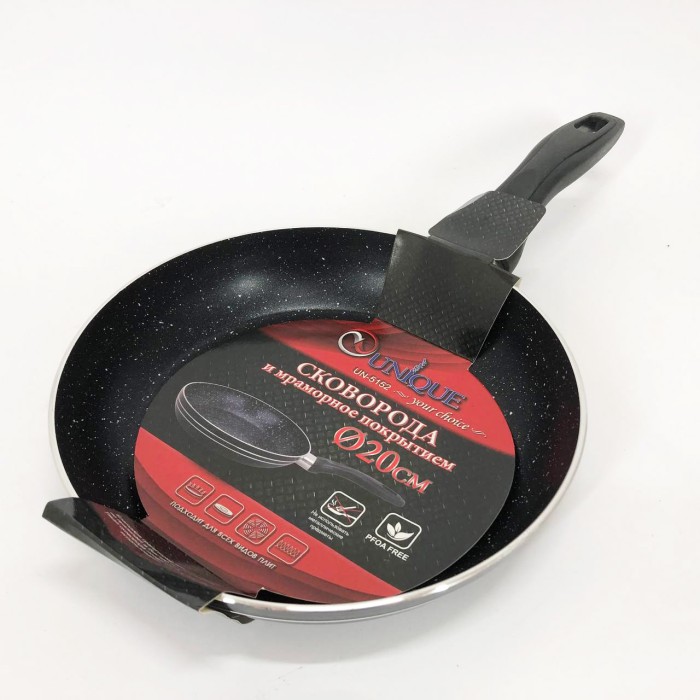 Якісна сковорода для смаження UNIQUE UN-5152 20 см, Емальована сковорода для смаження на грилі VN-89