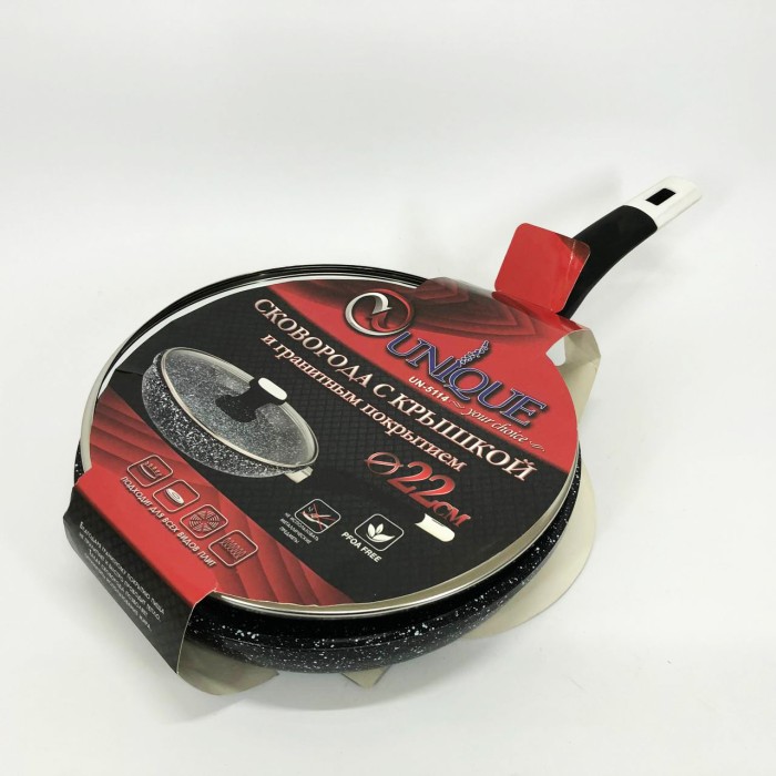 Сковорода універсальна для дому UNIQUE UN-5114 22 см, Сковорода з антипригарним покриттям RC-50