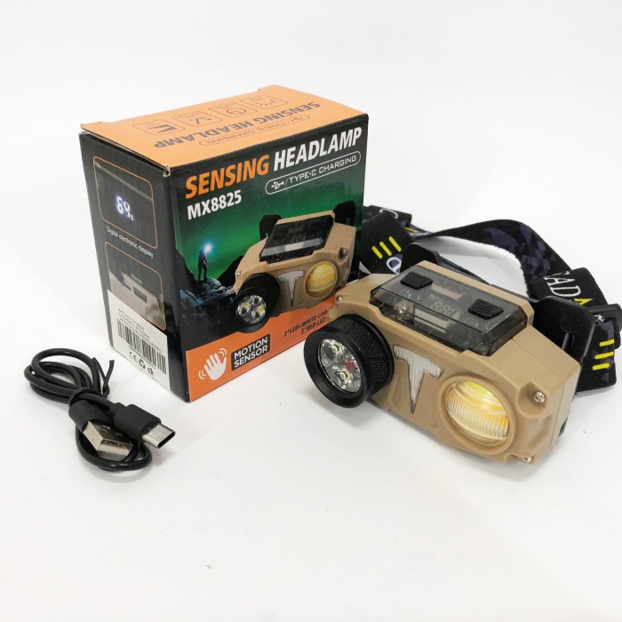 Налобний акумуляторний ліхтар на голову CH-8825-3P35+COB(white+yellow)+RGB, Ліхтар на голову для ЗСУ ZI-11