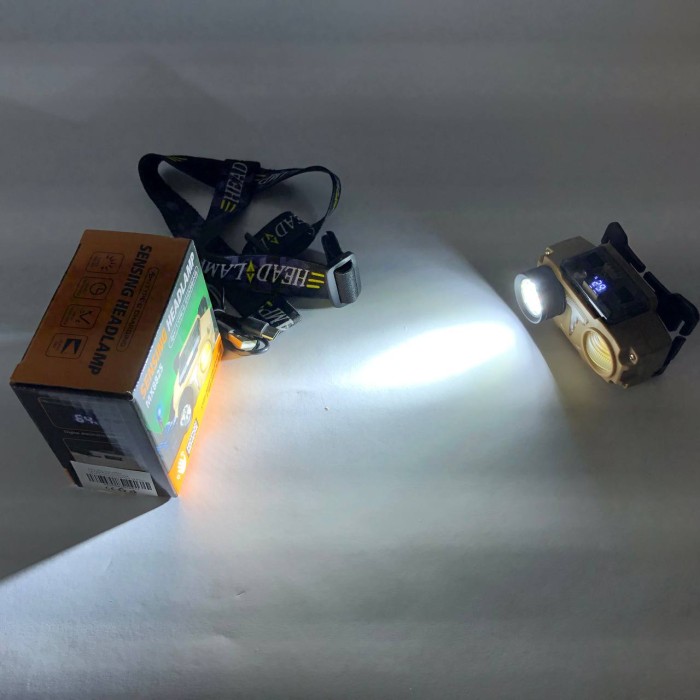 Налобний ліхтар яскравий CH-8825-3P35+COB(white+yellow)+RGB, Потужний акумуляторний ліхтарик на голову KM-49