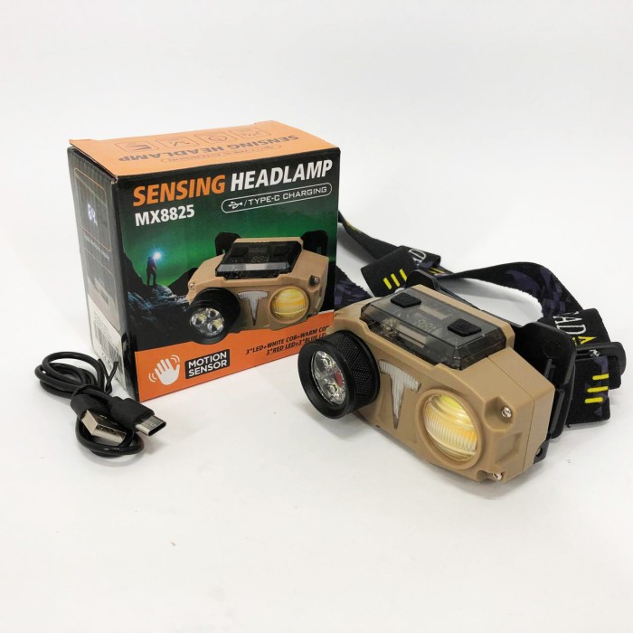 Налобний ліхтар яскравий CH-8825-3P35+COB(white+yellow)+RGB, Потужний акумуляторний ліхтарик на голову KM-49