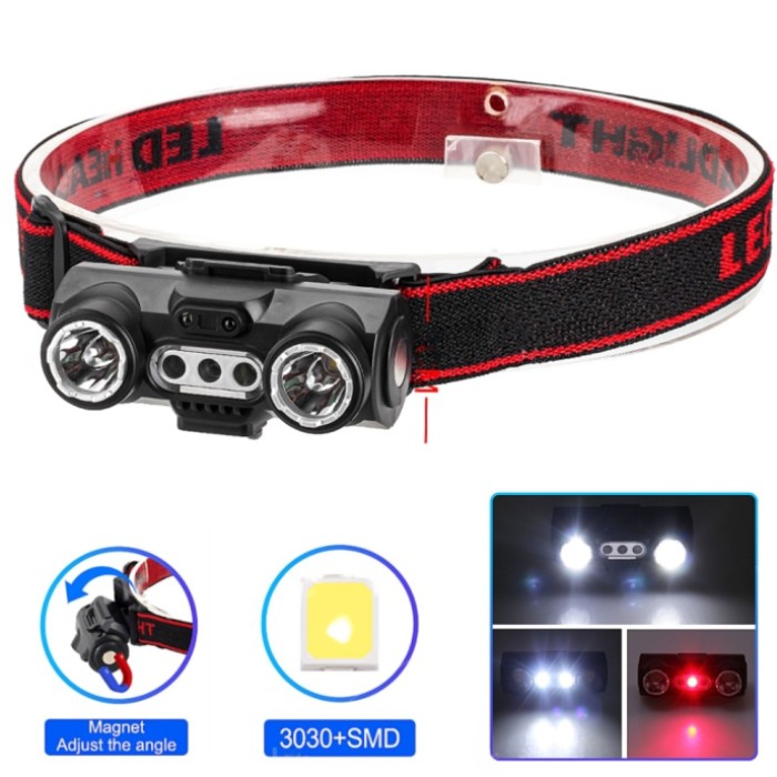 Ліхтарик військовий 6532-3030+SMD(WHITE+RED), Led ліхтар налобний IG-610 акумуляторний 1000лм