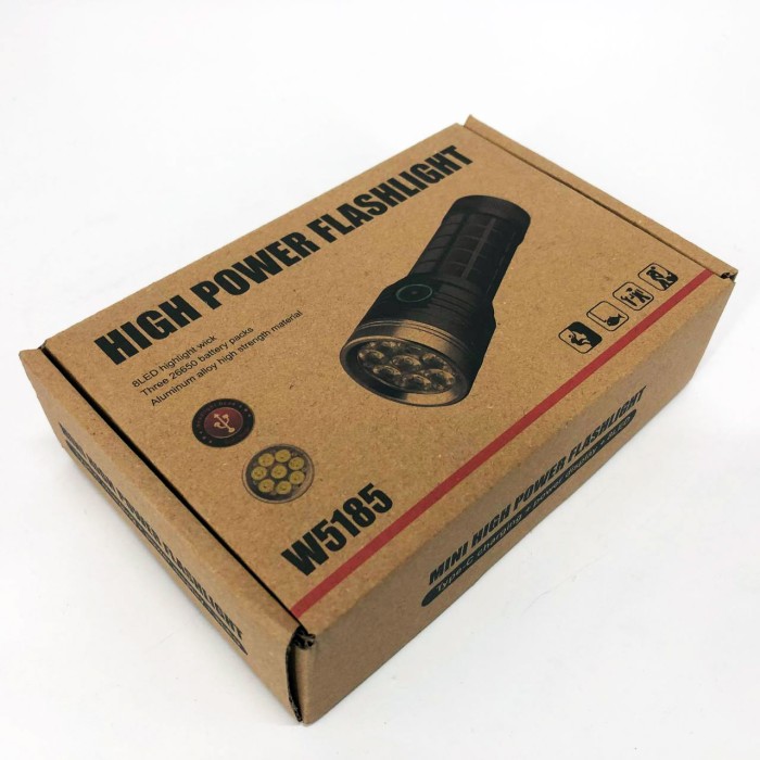 Ліхтар акумуляторний LED ліхтар PLD W5185-8XHP360, Потужний світлодіодний кишеньковий ліхтарик JQ-76