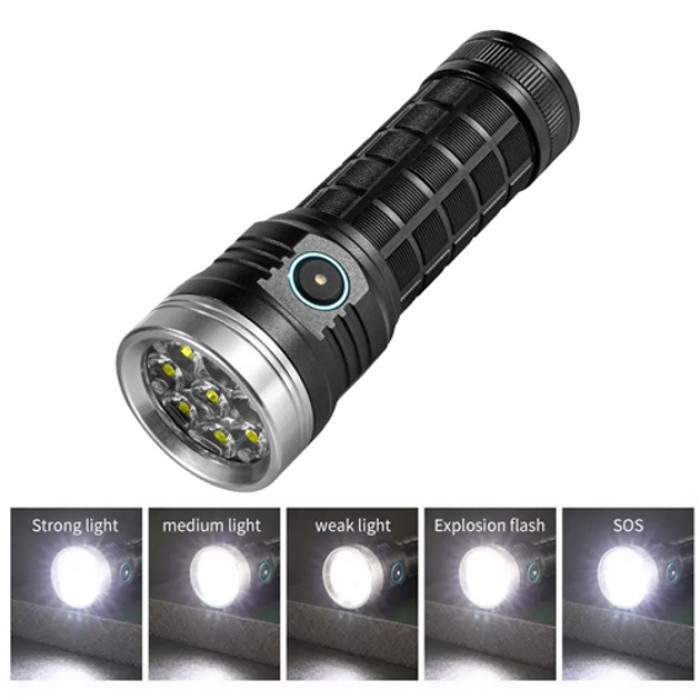 Ліхтар акумуляторний LED ліхтар PLD W5185-8XHP360, Потужний світлодіодний кишеньковий ліхтарик JQ-76