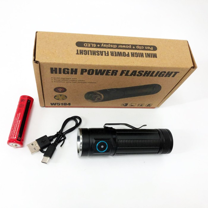 Супер яскравий лід ліхтарик W5184-6XHP360, Потужні ліхтарики, Ліхтар акумуляторний LED ліхтар UN-88