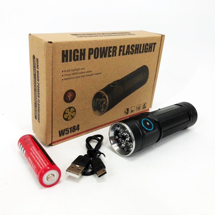 Супер яскравий лід ліхтарик W5184-6XHP360, Потужні ліхтарики, Ліхтар акумуляторний LED ліхтар UN-88