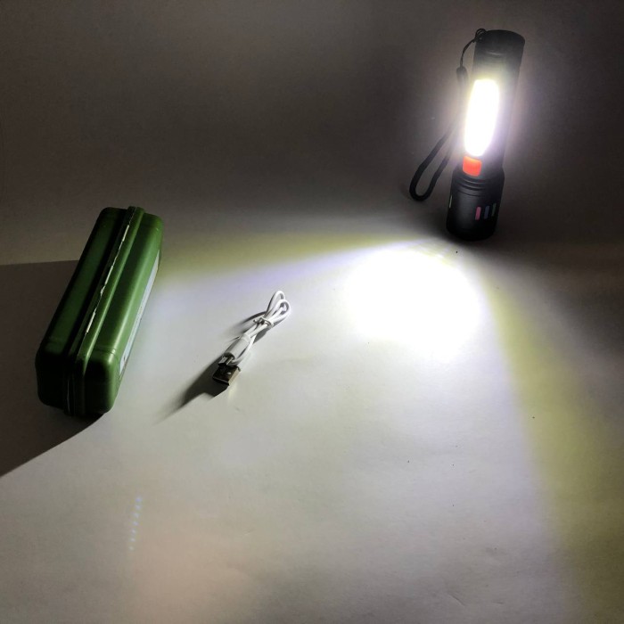 Кишеньковий міні ліхтар GT-505-TG+COB(white+red), Яскравий світлодіодний потужний ліхтар WB-71