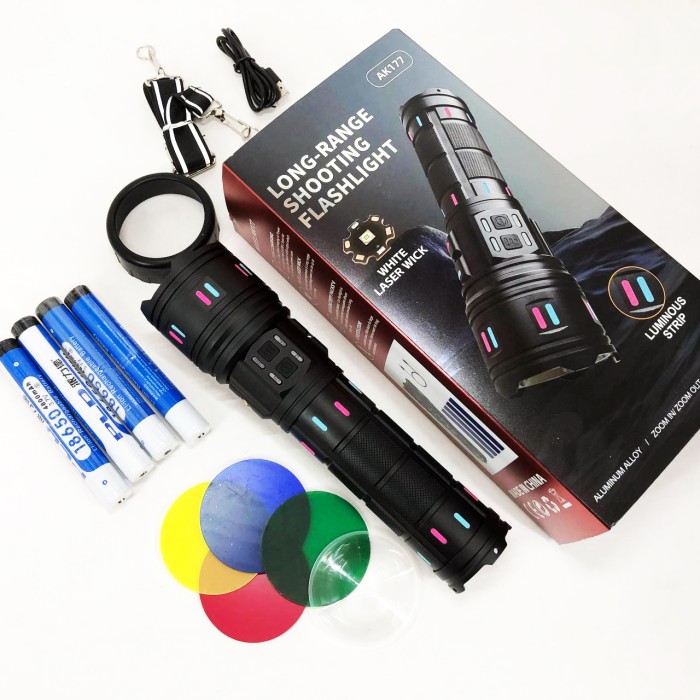 Тактичний ручний ліхтар для зсу AK177, Портативний LED ліхтар на батареї Кишеньковий тактичний LO-39