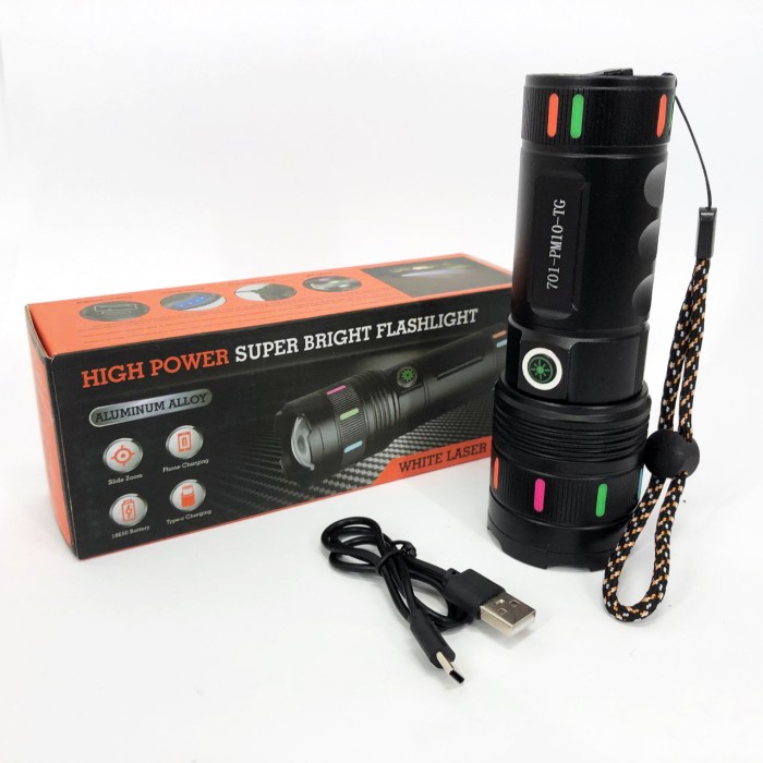 Ручний ліхтар з високою яскравістю 701-PM10-TG, Тактичні ліхтарі акумуляторні, Ліхтар ручний батарейний VR-80