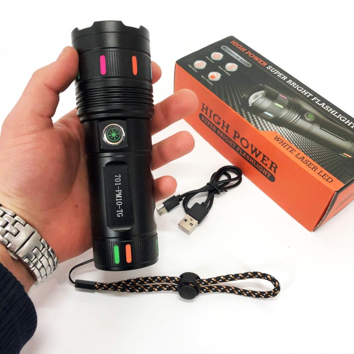 Ручний ліхтар з високою яскравістю 701-PM10-TG, Тактичні ліхтарі акумуляторні, Ліхтар ручний батарейний VR-80