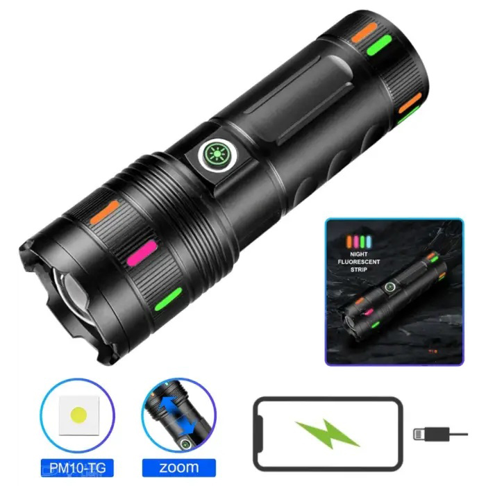 Ручний ліхтар з високою яскравістю 701-PM10-TG, Тактичні ліхтарі акумуляторні, Ліхтар ручний батарейний VR-80