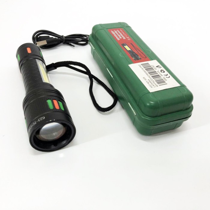Армійський ліхтарик тактичний 623-TG+COB, Ручний ліхтарик led, Потужний QA-592 юсб ліхтар
