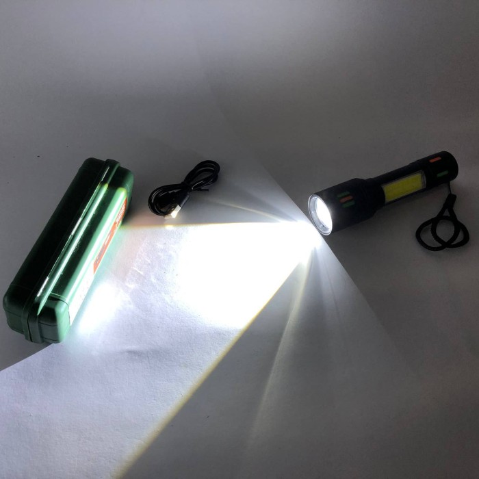 Невеликий ручний ліхтар 623-TG+COB, Потужні ліхтарики, Військовий армійський ліхтар нашоломний GD-66