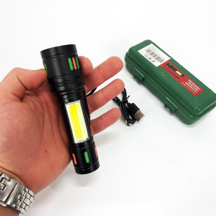 Невеликий ручний ліхтар 623-TG+COB, Потужні ліхтарики, Військовий армійський ліхтар нашоломний GD-66