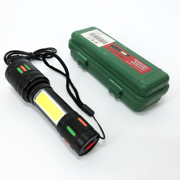 Потужний світлодіодний ліхтар 623-TG+COB, Пило-вологозахищений ліхтарик, Тактичний ліхтар з діодом FU-15