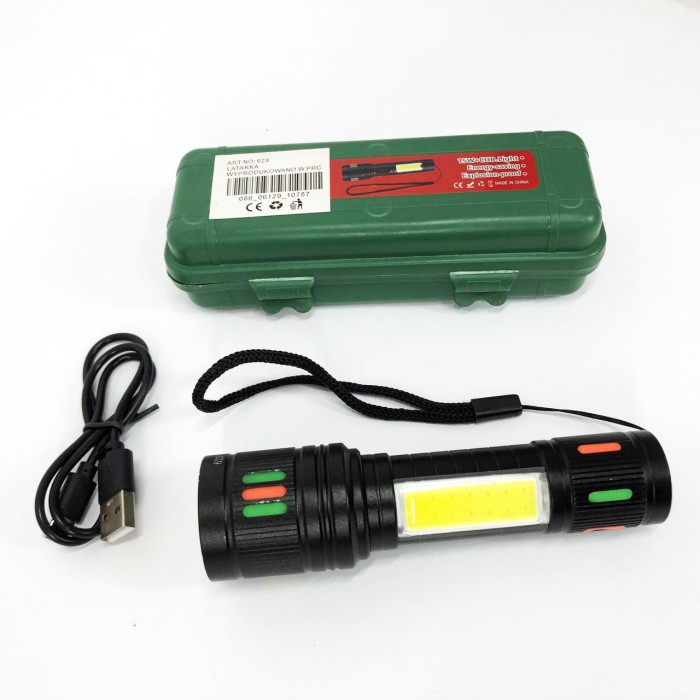 Потужний світлодіодний ліхтар 623-TG+COB, Пило-вологозахищений ліхтарик, Тактичний ліхтар з діодом FU-15