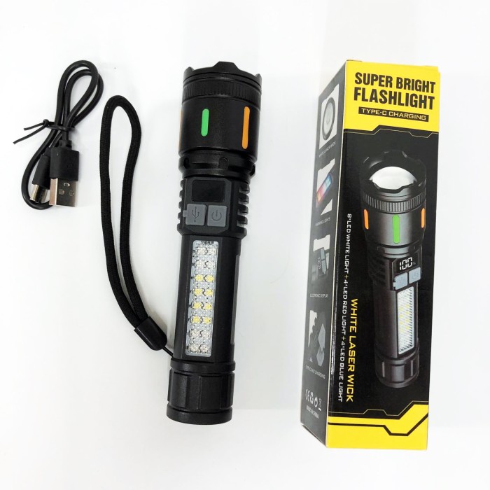 Ліхтар для екстрених ситуацій 530-2-TG+COB(white+red+blue), Сильний ліхтарик, Надпотужний ліхтарик SE-42