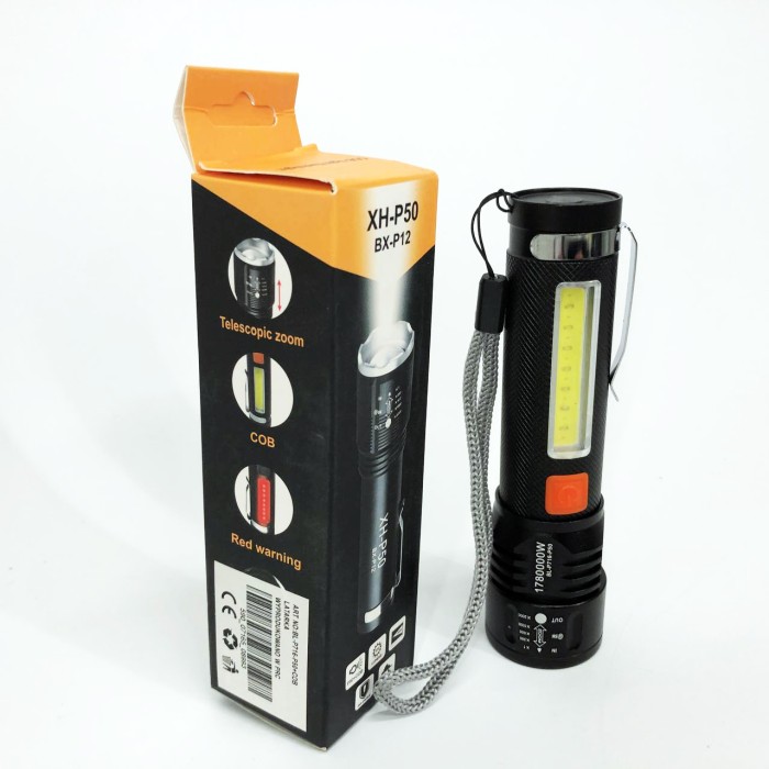 Дуже яскравий ліхтар Bailong BL-P716-P50+COB, Акумуляторний ліхтар для домашнього використання JU-17