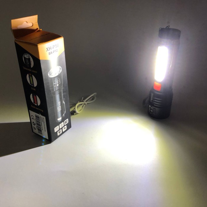 Дуже яскравий ліхтар Bailong BL-P716-P50+COB, Акумуляторний ліхтар для домашнього використання JU-17